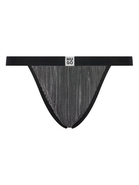 HUGO Stringi Plisse 50549896 Srebrny. Szare stringi damskie Hugo, xs, bez wzorów, z syntetyku. Za 69.99 zł.
