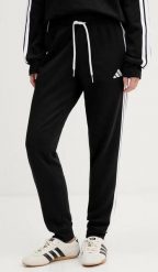 Spodnie damskie adidas Essentials 3-Stripes Fleece Slim. Czarne spodnie materiałowe damskie Adidas, xs, bez wzorów, z materiału, na fitness i siłownię. Za 171.99 zł.