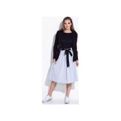 SZARA SPÓDNICA MIDI Z KOKARDĄ W TALII. Szare spódnice damskie Bien fashion, z bawełny, eleganckie. Za 109.00 zł.