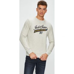 Jack & Jones - Bluza. Szare bluzy męskie Jack & Jones, z nadrukiem, z bawełny. W wyprzedaży za 89.90 zł.
