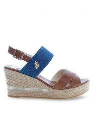 U.S. Polo Assn. Espadryle Alyss ALYSSA011 Brązowy. Brązowe sandały damskie U.S. Polo Assn., bez wzorów, ze skóry, bez obcasa, bez zapięcia. Za 289.99 zł.