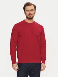 Tommy Hilfiger Bluza Essential MW0MW37237 Czerwony Regular Fit. Czerwone bluzy męskie Tommy Hilfiger, m, bez wzorów, z bawełny, bez kaptura. Za 249.99 zł.