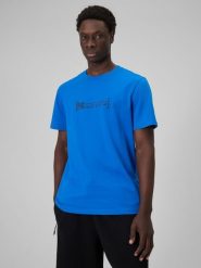 4F T-shirt regular z nadrukiem męski - niebieski S. Niebieskie t-shirty męskie 4f, m, bez wzorów, z bawełny, bez kołnierzyka. Za 59.99 zł.