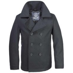 Płaszcz męski Brandit Pea Coat - 3109 XL. Czarne kurtki męskie Brandit, l, bez wzorów, trekkingowe. Za 377.20 zł.