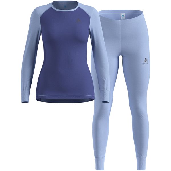 Bielizna termoaktywna - zestaw Odlo Set ACTIVE WARM Special Set. Niebieskia bielizna termoaktywna damska Odlo, m, bez wzorów, z materiału, bez ramiączek, długie. Za 479.99 zł.