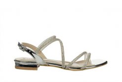 Sandały Bayla-187 YS-1774 Silver 187252, Srebrny, Skóra ekologiczna - 37. Szare sandały damskie Bayla, bez wzorów, z materiału, bez obcasa, na obcasie, bez zapięcia. W wyprzedaży za 224.10 zł.