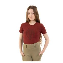 T-shirt dziewczęcy BR Equitation Eevolv Krijn. Brązowe t-shirty i topy dla dziewczynek BR, bez wzorów, z materiału, bez ramiączek. Za 221.00 zł.