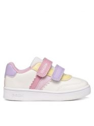 Geox Sneakersy B Eclyper Girl B665MA 000BC C1R8Z Biały. Białe buty sportowe dziewczęce Geox, bez wzorów, ze skóry, bez zapięcia. Za 179.99 zł.