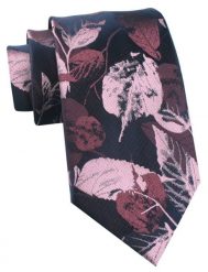 Krawat Męski - Chattier - Odcienie Różów, Wzór w Liście. Czerwone krawaty i muchy Chattier, bez wzorów, z tkaniny, eleganckie. Za 49.00 zł.