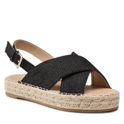 Espadryle Jenny Fairy. Czarne sandały damskie Jenny Fairy, bez wzorów, bez obcasa, bez zapięcia. Za 59.99 zł.
