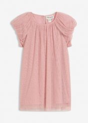 Sukienka mini z delikatnego tiulu. Czerwone sukienki dla dziewczynek bonprix, bez wzorów, z tiulu, bez ramiączek. Za 79.99 zł.