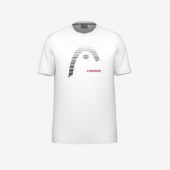 Camiseta Head Carl. Białe koszulki sportowe męskie Head, bez wzorów, bez kołnierzyka, bez ramiączek, tenisowe. W wyprzedaży za 152.00 zł.