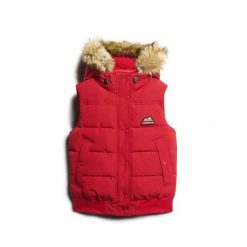 Damska kurtka bez rękawów Superdry Everest. Czerwone kurtki damskie Superdry., na zimę, bez wzorów, z puchu, bez kaptura. Za 506.70 zł.