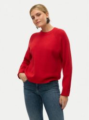 Vero Moda Sweter Gold 10315516 Czerwony Regular Fit. Czerwone swetry damskie Vero Moda, l, bez wzorów, z syntetyku, bez kołnierzyka, bez ramiączek, bez kaptura. Za 89.99 zł.