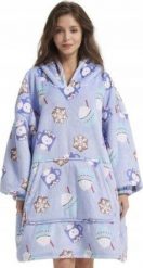 Bluza pluszowa z kapturem comfy koc oversize ciepła pingwin śnieżynka zima. Bluzy damskie Pan i Pani Gadżet, na zimę, bez wzorów, z kapturem. Za 99.00 zł.