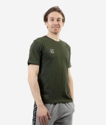 T-shirt Givova Cotone Verde Militar Green. Zielone t-shirty męskie Givova, l, z aplikacjami, z bawełny, bez kołnierzyka. Za 71.25 zł.