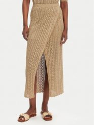 TWINSET Spódnica midi 251TT3192 Beżowy Slim Fit. Brązowe spódnice damskie Twinset, m, bez wzorów, z wiskozy, midi. Za 759.99 zł.
