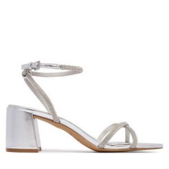 Sandały Aldo. Szare sandały damskie Aldo, bez wzorów, bez obcasa, na słupku, bez zapięcia. Za 319.99 zł.