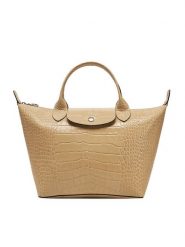 Longchamp Torebka 1512HVC Beżowy. Brązowe torebki do ręki damskie Longchamp, bez wzorów, z lakierowanej skóry, lakierowane, bez dodatków. Za 1,529.00 zł.
