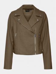 Vero Moda Curve Kurtka z imitacji skóry 10299830 Brązowy Regular Fit. Brązowe kurtki damskie Vero Moda Curve, bez wzorów, ze skóry, bez kaptura. Za 169.99 zł.