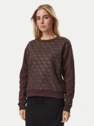 Guess Bluza W6BQ14 K6060 Brązowy Reglan Fit. Brązowe bluzy damskie Guess, xxl, z aplikacjami, z syntetyku, bez kaptura. Za 369.99 zł.