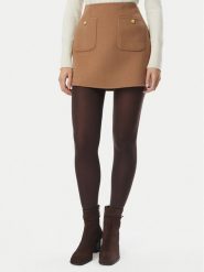 Tommy Hilfiger Spódnica mini WW0WW52234 Brązowy jasny Regular Fit. Brązowe spódnice damskie Tommy Hilfiger, bez wzorów, z syntetyku, mini. Za 449.99 zł.