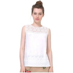 Desigual Top Damski Sol Xs Biały. Topy damskie marki Desigual. W wyprzedaży za 179.00 zł.