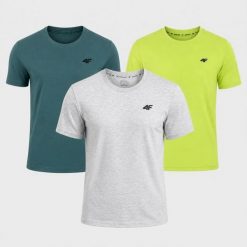 ZESTAW KOSZULEK MĘSKICH 4F 3PAK KOMPLET NA CO DZIEŃ T-SHIRT SPORTOWY. T-shirty męskie 4f, l, bez wzorów, z bawełny, sportowe, bez kołnierzyka. Za 117.00 zł.
