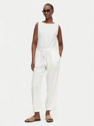 LAUREN RALPH LAUREN Komplet top i spodnie Double Gauze 20617192 Biały Regular Fit. Białe spodnie materiałowe damskie Lauren Ralph Lauren, l, bez wzorów, z bawełny. Za 985.99 zł.