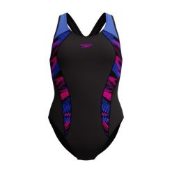 Strój kąpielowy - damski - speedo eco+ laneback - czarny. Czarne kostiumy jednoczęściowe damskie Speedo, m, bez wzorów, z materiału, eleganckie, na fitness i siłownię. Za 249.99 zł.