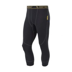 Sensor Kalesony 3/4 Double Face Evo Black M. Czarne legginsy sportowe męskie Sensor, m, bez wzorów, outdoorowe. W wyprzedaży za 79.00 zł.