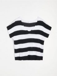 Bluzka z domieszką wiskozy - wielobarwny. Bluzki damskie Sinsay, l, bez wzorów, z wiskozy, bez kołnierzyka, bez ramiączek. Za 39.99 zł.