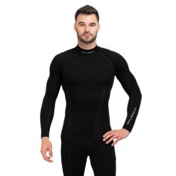 Koszulka męska Brubeck Extreme Wool m. Czarne bluzki z długim rękawem męskie Brubeck, m, bez wzorów, bez kołnierzyka. Za 371.00 zł.