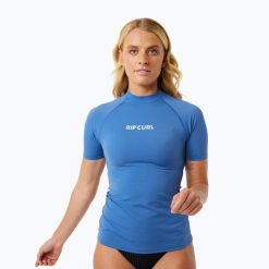 Koszulka do pływania damska Rip Curl Classic Surf UPF Rashguard. Niebieskie koszulki sportowe damskie Rip Curl, l, bez wzorów, sportowe, bez kołnierzyka. Za 130.25 zł.