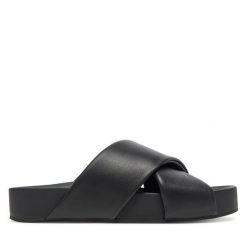 Klapki HÖGL. Czarne klapki damskie HÖGL, bez wzorów, bez obcasa. Za 449.99 zł.