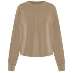 Bluza Deha Przytulna Bluza Z Okrągłym Dekoltem Damskie. Brązowe bluzy damskie Deha, l, z aplikacjami, z elastanu, bez kaptura, do biegania. Za 416.99 zł.