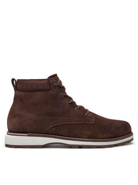 Tommy Hilfiger Trzewiki Corporate FM0FM05147 Brązowy. Brązowe botki męskie Tommy Hilfiger, bez wzorów, ze skóry, bez zapięcia. Za 349.99 zł.