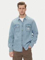 Guess Jeans Koszula jeansowa M5GH56 D5M82 Niebieski Regular Fit. Niebieskie koszule męskie Guess Jeans, m, z aplikacjami, z jeansu, bez kołnierzyka, bez ramiączek. Za 199.99 zł.