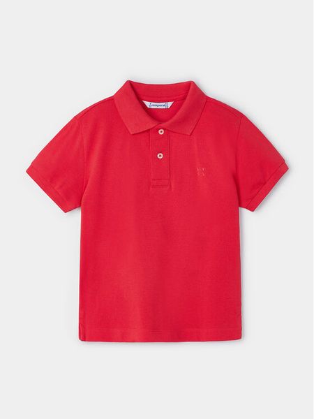 Mayoral Polo 150 Czerwony Regular Fit. Czerwone t-shirty dla chłopców Mayoral, bez wzorów, z bawełny, bez ramiączek. Za 52.99 zł.