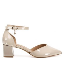 Czółenka Lasocki. Białe czółenka damskie Lasocki, bez wzorów, bez obcasa, bez zapięcia. Za 159.99 zł.