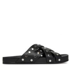 Klapki MICHAEL Michael Kors. Czarne klapki damskie MICHAEL Michael Kors, bez wzorów, bez obcasa. Za 559.99 zł.