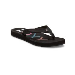 Klapki plażowe dla Kobiety VISTA Czarny. Czarne klapki damskie Roxy, bez wzorów, z materiału. W wyprzedaży za 71.99 zł.