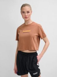 Damska koszulka crop top Hummel LGC Malu. Brązowe koszulki sportowe damskie Hummel, xs, bez wzorów, z bawełny, klasyczne, bez kołnierzyka. Za 151.00 zł.
