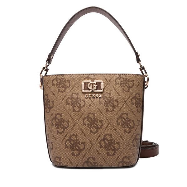 Torebka Guess. Brązowe torebki do ręki damskie Guess, z aplikacjami, klasyczne, bez dodatków. Za 589.99 zł.