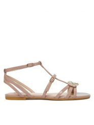 Liu Jo Sandały Sandy 08 SA6121 EX004 Zielony. Zielone sandały damskie Liu Jo, bez wzorów, ze skóry, bez obcasa, na płaskiej podeszwie, bez zapięcia. Za 559.99 zł.