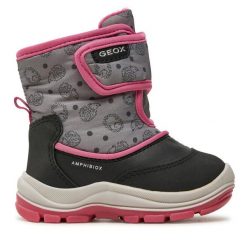 Śniegowce Geox. Czarne śniegowce dziewczęce Geox, bez zapięcia. Za 299.99 zł.