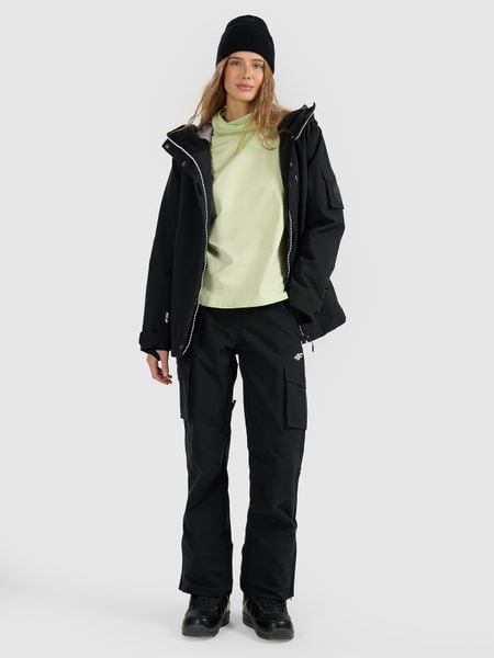 4F Spodnie snowboardowe membrana 15000 damskie - czarne XS. Czarne spodnie materiałowe damskie 4f, s, bez wzorów, z materiału. Za 599.99 zł.