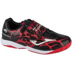 Buty halowe do piłki nożnej chłopięce, Super Copa Jr 25 SCJS INV. Czarne buty sportowe chłopięce Joma, bez wzorów, z materiału, bez zapięcia, do piłki nożnej. Za 139.99 zł.