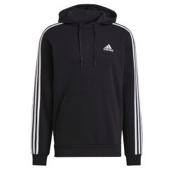 Bluza męska adidas Essentials Fleece 3-Stripes Hoodie. Białe bluzy męskie Adidas, m, bez wzorów, z polaru, bez kaptura. Za 182.00 zł.