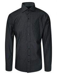 Koszula Męska, Szara, Popielata, Elegancka z Długim Rękawem, 100% Bawełna, Taliowana -CHIAO. Szare koszule męskie Chiao, m, bez wzorów, z bawełny, biznesowe, bez kołnierzyka, bez ramiączek. Za 169.00 zł.